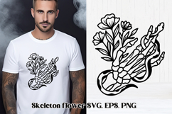 Floral skeleton SVG design | Halloween flower skull SVG Product Image 1