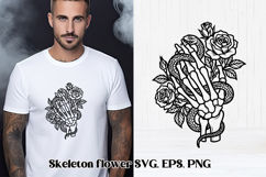 Floral skeleton SVG design | Halloween flower skull SVG Product Image 1
