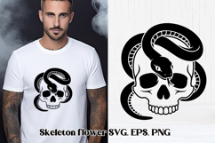 Floral skeleton SVG design | Halloween flower skull SVG Product Image 1