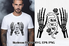 Floral skeleton SVG design | Halloween flower skull SVG Product Image 1