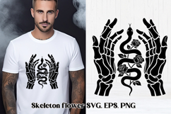 Floral skeleton SVG design | Halloween flower skull SVG Product Image 1