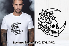 Floral skeleton SVG design | Halloween flower skull SVG Product Image 1
