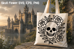 Floral skeleton SVG design | Halloween flower skull SVG Product Image 1