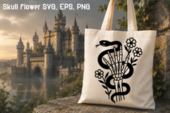 Floral skeleton SVG design | Halloween flower skull SVG Product Image 1
