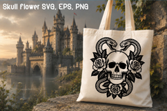 Floral skeleton SVG design | Halloween flower skull SVG Product Image 1