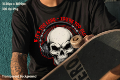 Skull Headphones Bold Rebel Music T-shirt Design Product Image 2