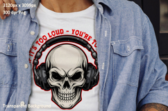 Skull Headphones Bold Rebel Music T-shirt Design Product Image 3