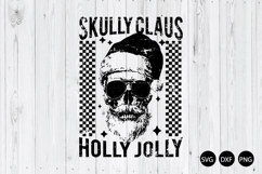 Skully Claus Holly Jolly SVG, Skull Santa SVG Product Image 1