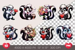 Skunk in love. Valentine's Day, PNG. Product Image 2