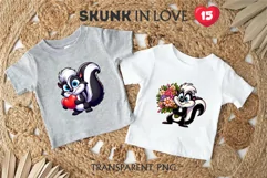 Skunk in love. Valentine's Day, PNG. Product Image 3
