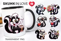 Skunk in love. Valentine's Day, PNG. Product Image 4