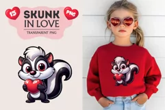 Skunk in love. Valentine's Day, PNG. Product Image 6