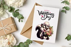 Skunk in love. Valentine's Day, PNG. Product Image 7