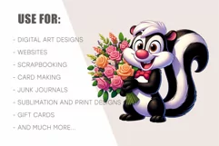 Skunk in love. Valentine's Day, PNG. Product Image 8