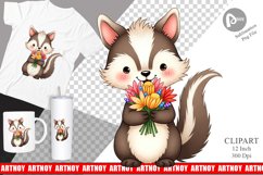 Skunk Spring Bouquet Clipart Product Image 1