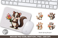 Mouse Pad Skunk Spring Bouquet Product Image 1