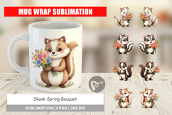 Mug Wrap Skunk Spring Bouquet Product Image 1