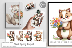 Digital Paper Skunk Spring Bouquet Product Image 1