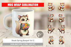 Mug Wrap Skunk Spring Bouquet Product Image 1