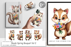 Digital Paper Skunk Spring Bouquet Product Image 1