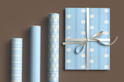Sky blue daisy striped seamless pattern png digital paper Product Image 4