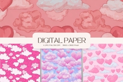 Sky Cloud Background Digital Paper Wallpaper_5 Product Image 1