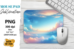 Sunset Clouds mouse pad sublimation. Product Image 1