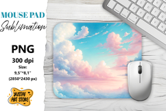 Cotton Candy Sky mouse pad sublimation. Product Image 1