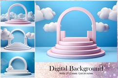 Sky Cloud Product Showcase Mockup Background Product Podium Product Image 1
