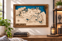Skyrim Wooden Map SVG | 6 Layer Laser Cut Fantasy Map Product Image 2