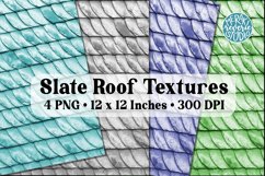 Slate Roof Textures| Cool Colors | 4 PNG Files Product Image 1