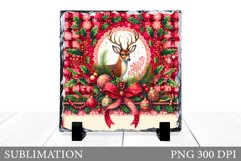Christmas Deer Sublimation. Christmas Deer Slate Design Product Image 1