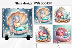 Cute mermaid slate sublimation | Ocean summer sublimation Product Image 1