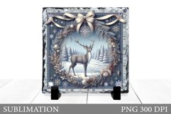 Christmas Deer Sublimation. Christmas Deer Slate Design Product Image 1