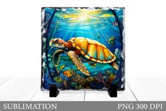 Turtle Square Sublimation. Turtle Slate Sublimation Product Image 1