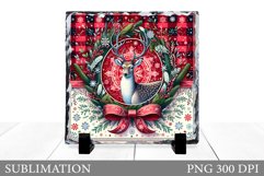 Christmas Deer Sublimation. Christmas Deer Slate Design Product Image 1