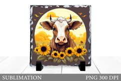 Cow Sublimation. Cute Cow Slate Sublimation Product Image 1