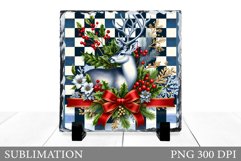 Christmas Deer Sublimation. Christmas Deer Slate Design Product Image 1