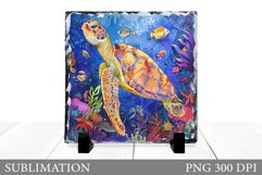 Turtle Square Sublimation. Turtle Slate Sublimation Product Image 1