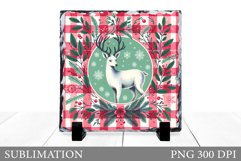 Christmas Deer Sublimation. Christmas Deer Slate Design Product Image 1