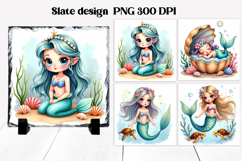 Cute mermaid slate sublimation | Ocean summer sublimation Product Image 1