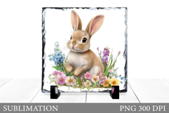 Cute Bunny Sublimation. Bunny Slate Sublimation Product Image 1