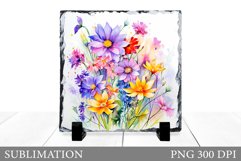 Flowers Sublimation. Wildflowers Slate Sublimation Product Image 1