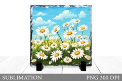 Daisy Flowers Sublimation. Wildflowers Slate Design Product Image 1