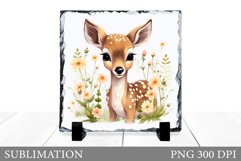 Cute Deer Sublimation. Deer Slate Sublimation Product Image 1