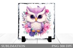 Owl Slate Sublimation. Owl Sublimation Product Image 1