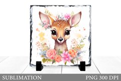 Cute Deer Sublimation. Deer Slate Sublimation Product Image 1