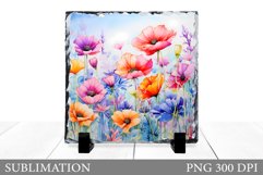 Wildflowers Sublimation. Flowers Slate Sublimation Product Image 1