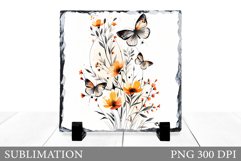 Flowers Sublimation. Wildflowers Slate Sublimation Product Image 1
