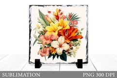 Floral Sublimation. Flowers Slate Sublimation Product Image 1
